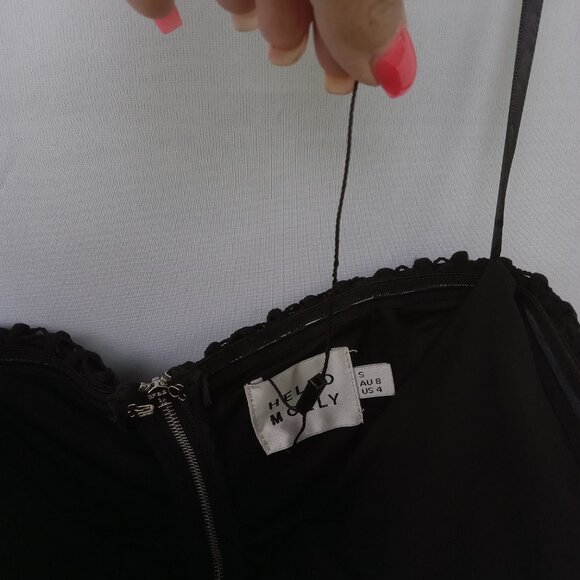 Hello Molly Black Mini Dress Party Cocktail Wedding Bodycon Size Small US Size 4 - Picture 6 of 8